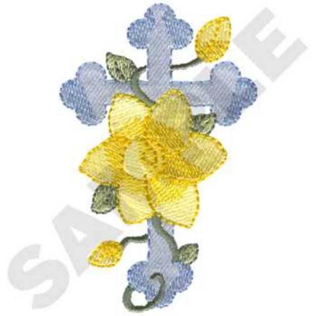 Picture of Cross And Vines Machine Embroidery Design