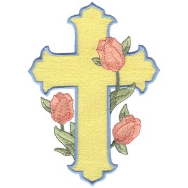 Picture of Tulip Cross Machine Embroidery Design