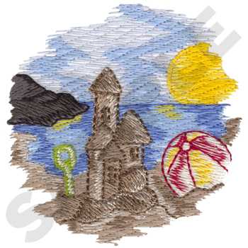 Sand Castle Machine Embroidery Design