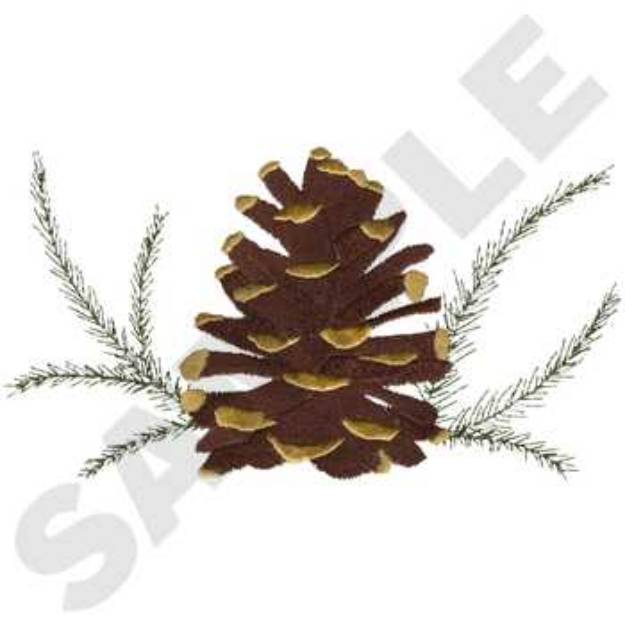 Picture of Pine Cone & Sprigs Machine Embroidery Design