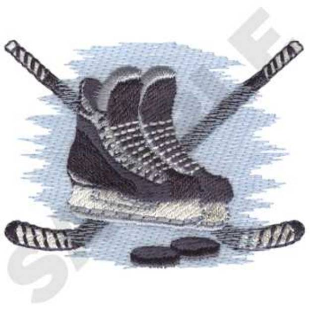 Picture of Hockey Equipment Machine Embroidery Design