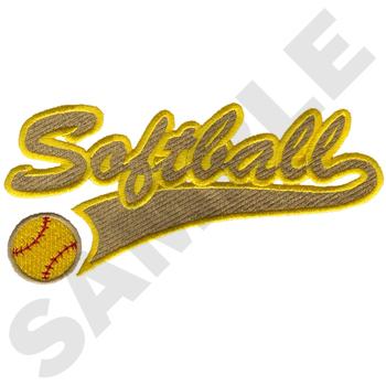 Softball Emblem Machine Embroidery Design