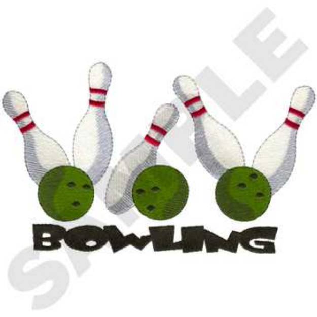 Picture of Bowling Logo Machine Embroidery Design