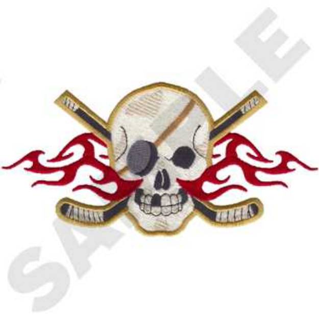 Picture of Hockey Skull Logo Machine Embroidery Design