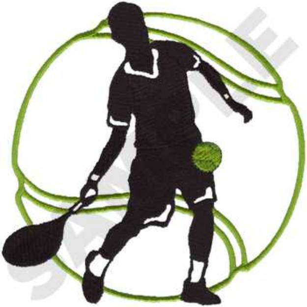 Picture of Male Tennis Silhouette Machine Embroidery Design