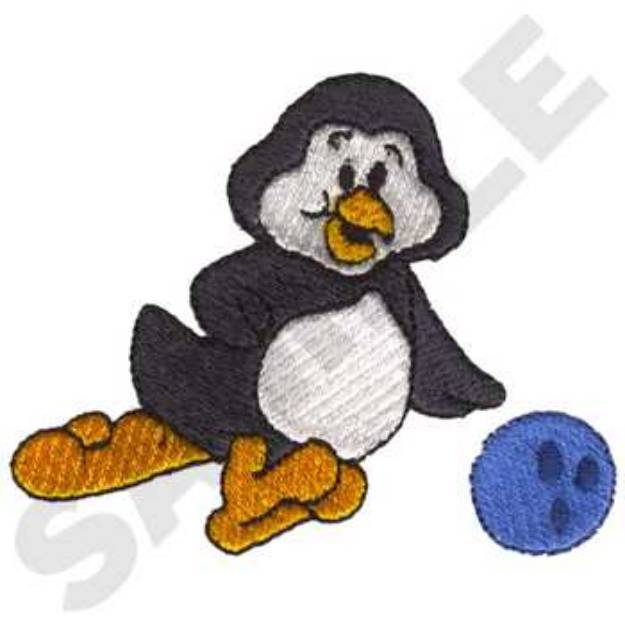 Picture of Penguin Bowling Machine Embroidery Design