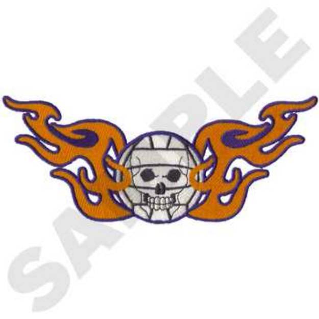 Picture of Volleyball Skull Machine Embroidery Design