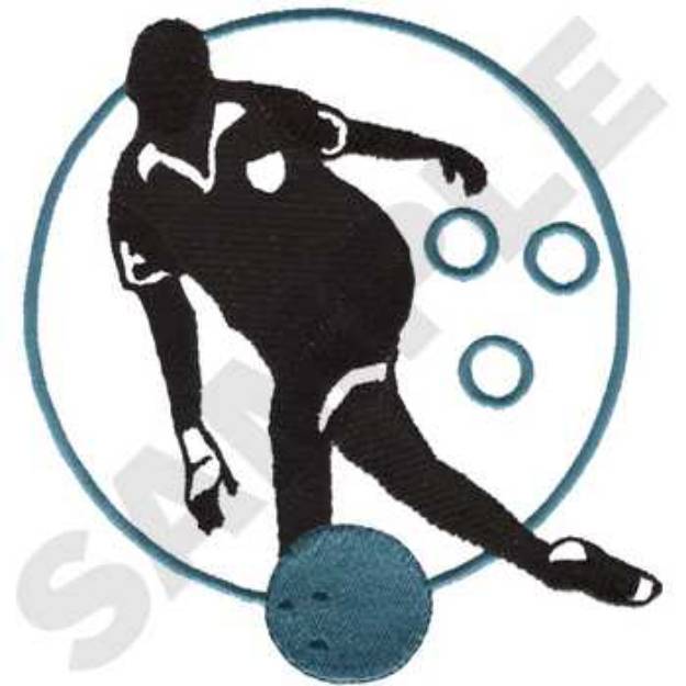 Picture of Bowling Silhouette Machine Embroidery Design