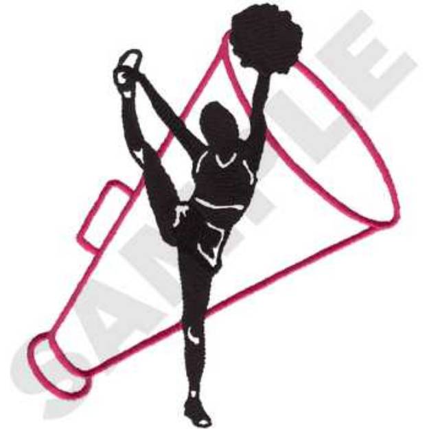 Picture of Female Cheer Silhouette Machine Embroidery Design