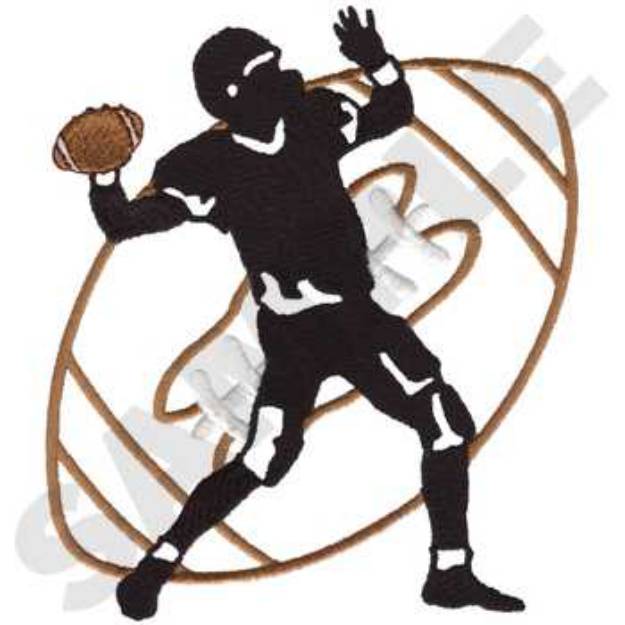 Picture of Football Silhouette Machine Embroidery Design