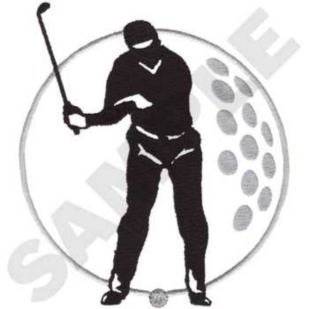 Picture of Golf Silhouette Machine Embroidery Design