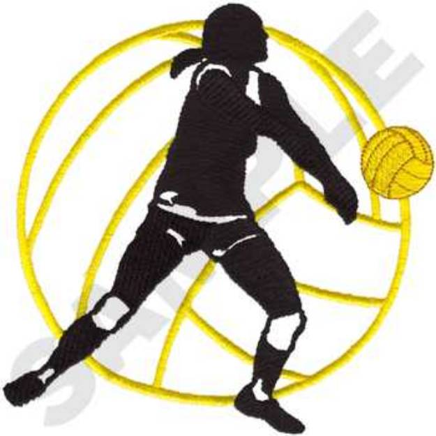 Picture of Female Volleyball Silhouette Machine Embroidery Design