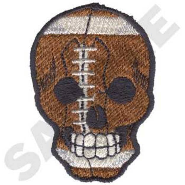 Picture of Football Skull Machine Embroidery Design