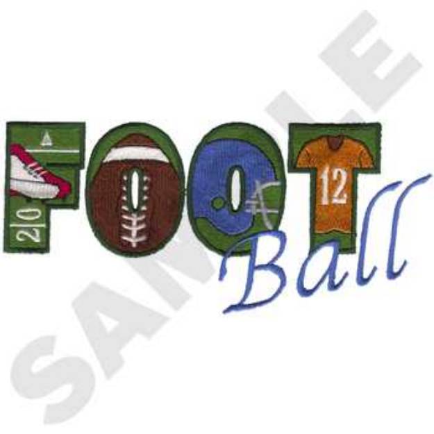 Picture of Football Machine Embroidery Design