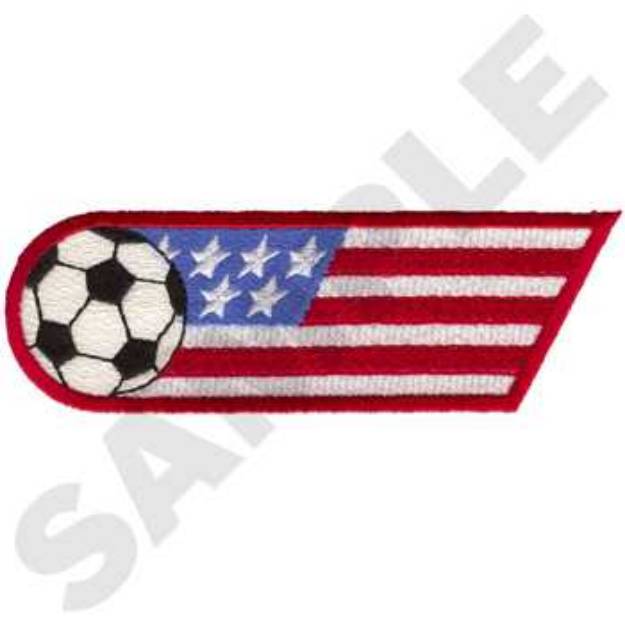 Picture of Soccer Flag Machine Embroidery Design