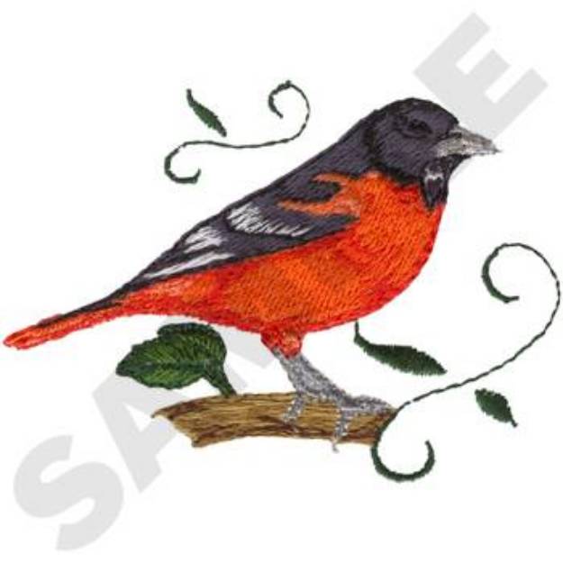 Picture of Baltimore Oriole Machine Embroidery Design