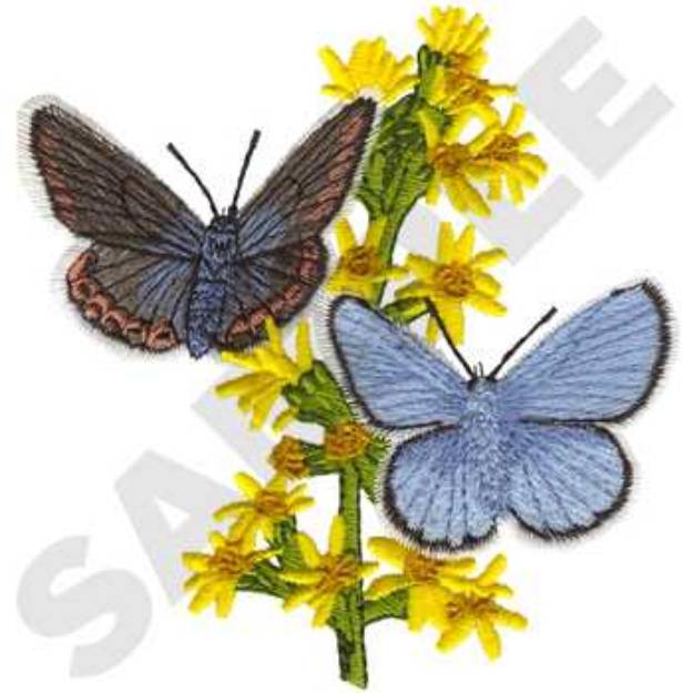 Picture of Karner Blue Butterflies Machine Embroidery Design