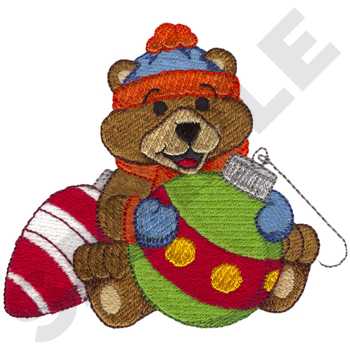 Bear With Ornaments Machine Embroidery Design