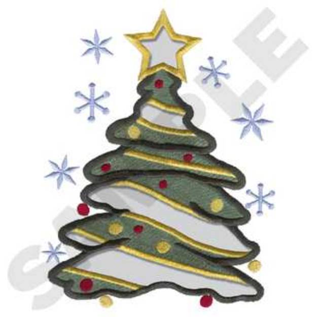 Picture of Christmas Tree Cutwork Machine Embroidery Design