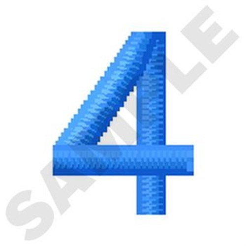 Number Four Machine Embroidery Design
