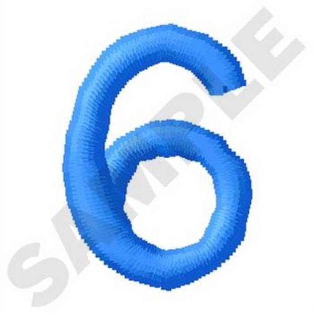 Picture of Number Six Machine Embroidery Design