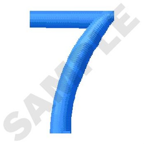Number Seven Machine Embroidery Design