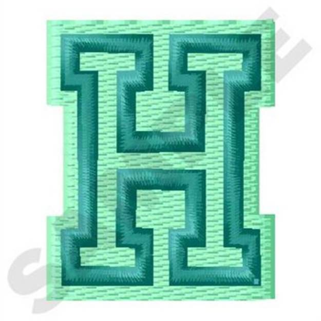 Picture of Jersey Letter H Machine Embroidery Design