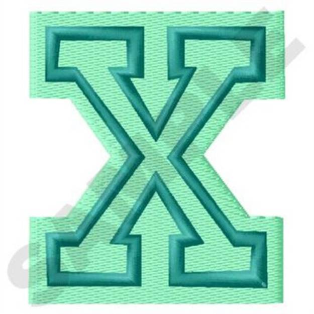 Picture of Jersey Letter X Machine Embroidery Design