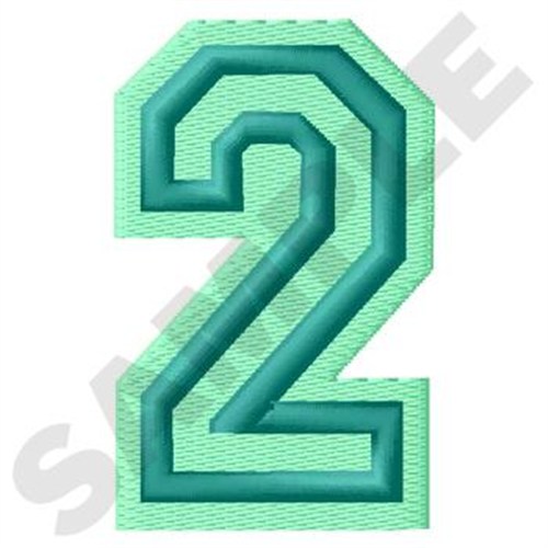 Jersey Number 2 Machine Embroidery Design