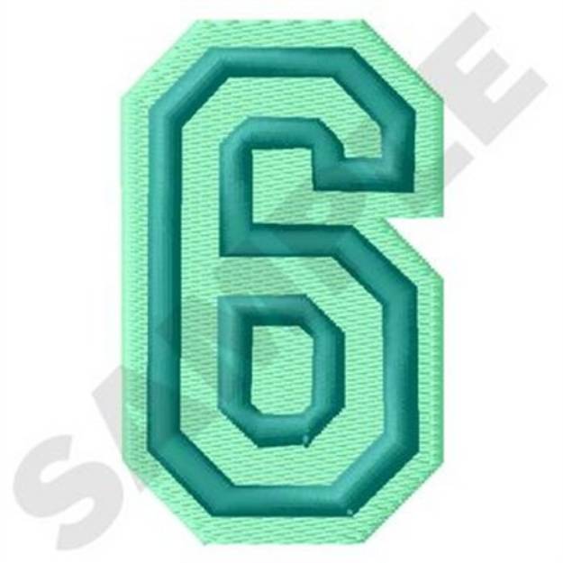 Picture of Jersey Number 6 Machine Embroidery Design