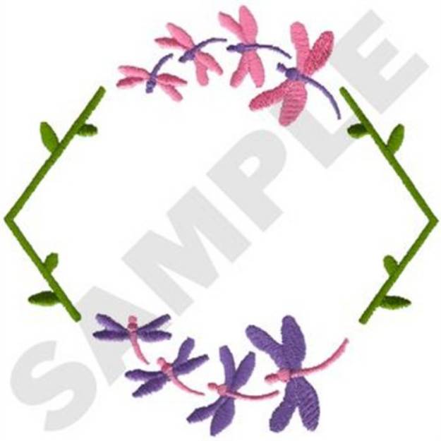 Picture of Dragonfly Frame Machine Embroidery Design