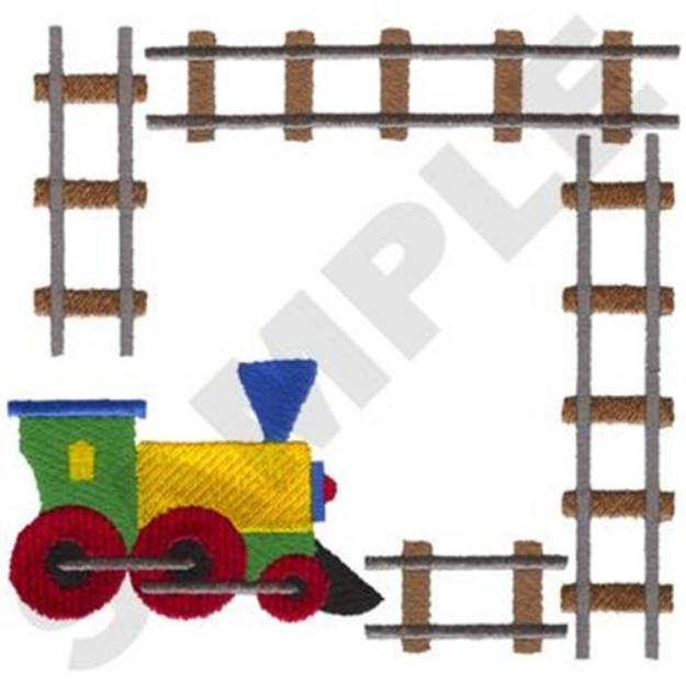 Picture of Train Frame Machine Embroidery Design