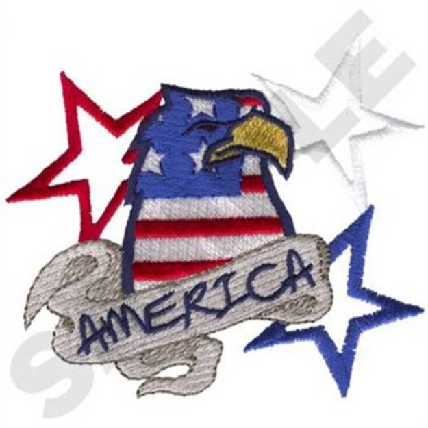 Picture of America W/eagle Machine Embroidery Design