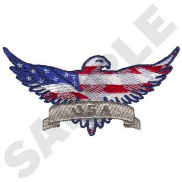 Picture of Eagle Banner Machine Embroidery Design