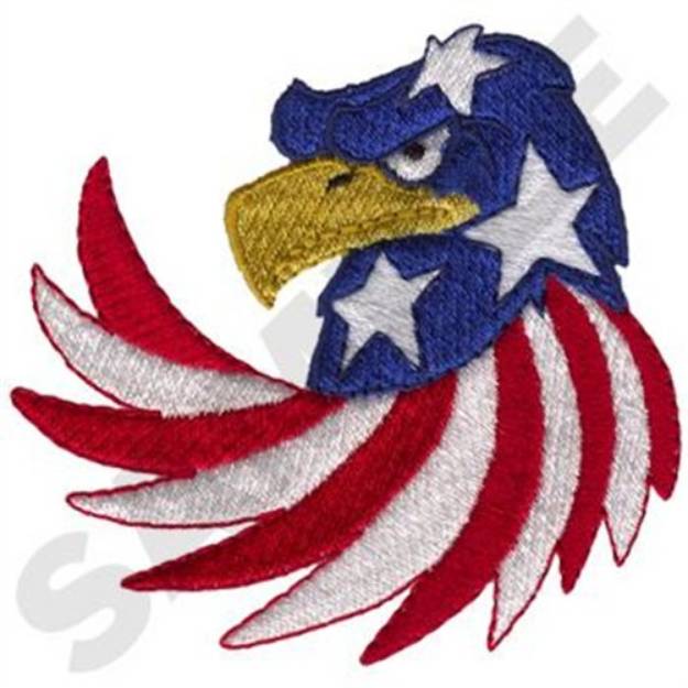 Picture of Red, White & Blue Eagle Machine Embroidery Design