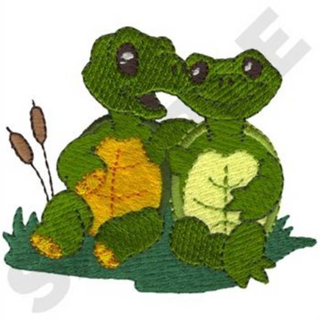 Picture of Tortoise With Turtle Machine Embroidery Design