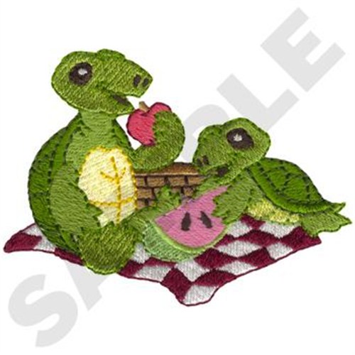 Turtle Picnic Machine Embroidery Design