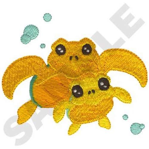 Sea Turtle With Baby Machine Embroidery Design