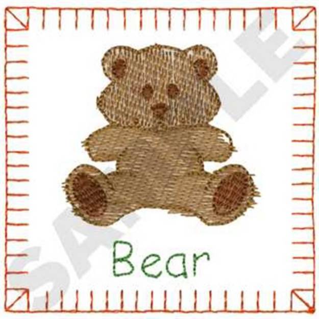 Picture of Bear Quilt Square Machine Embroidery Design