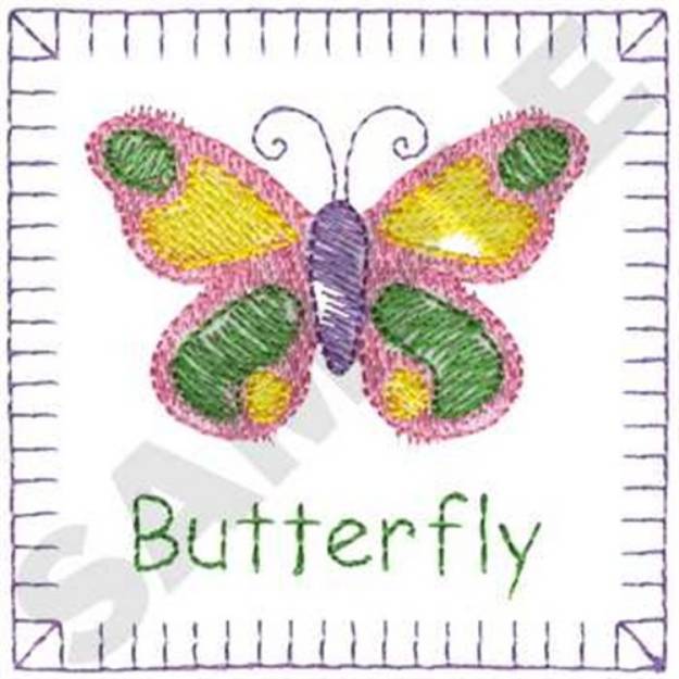 Picture of Butterfly Quilt Square Machine Embroidery Design