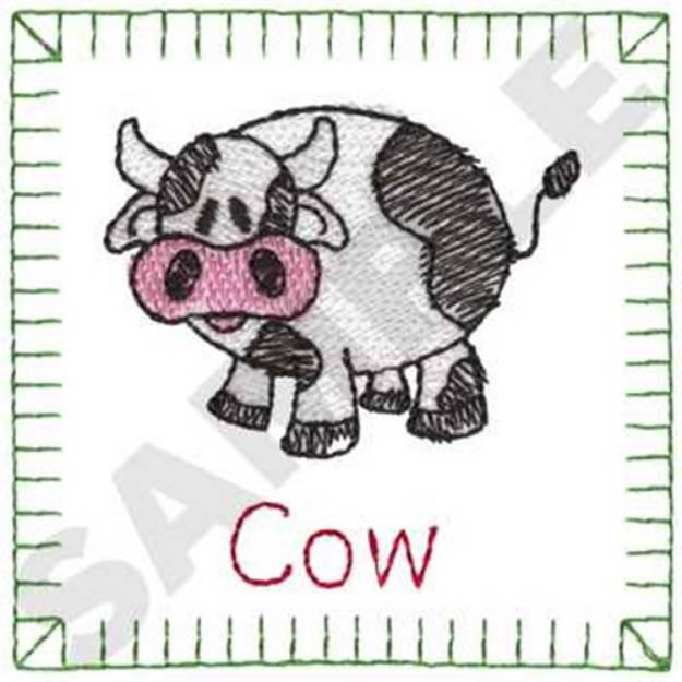 Picture of Cow Quilt Square Machine Embroidery Design