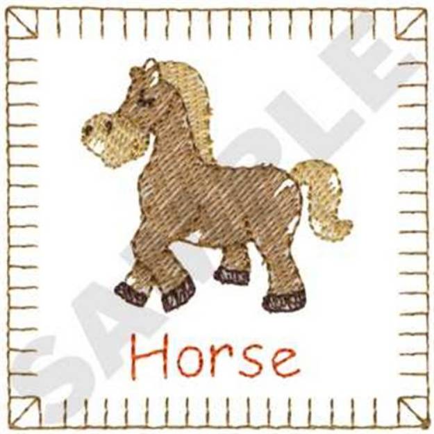 Picture of Horse Quilt Square Machine Embroidery Design