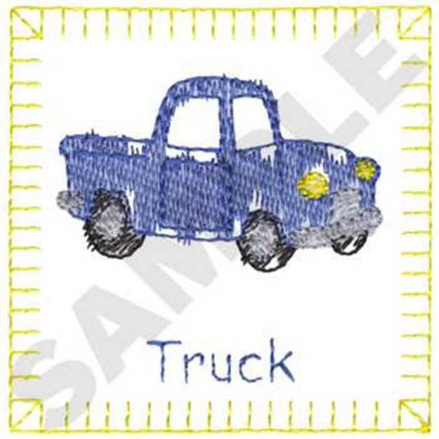 Picture of Truck Quilt Square Machine Embroidery Design