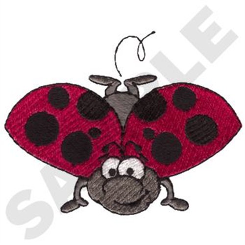 Boy Ladybug Flying Machine Embroidery Design