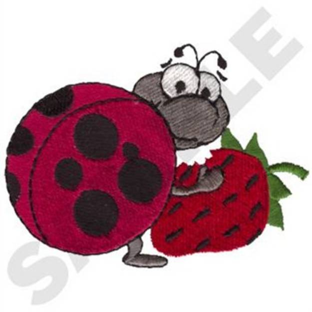 Picture of Boy Ladybug Strawberry Machine Embroidery Design