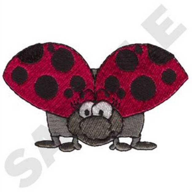 Picture of Girl Ladybug Front View Machine Embroidery Design