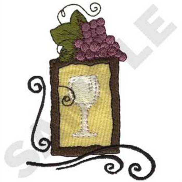 Picture of Wine Glass Picture Machine Embroidery Design