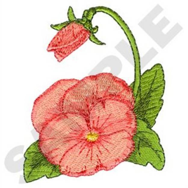 Picture of Pansy Bloom & Bud Machine Embroidery Design