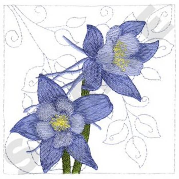 Picture of Columbine Quilt Square Machine Embroidery Design