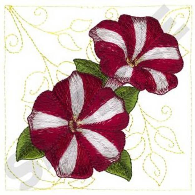 Picture of Petunia Quilt Square Machine Embroidery Design